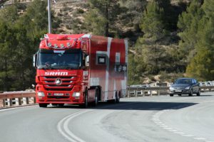 Truck with slip sheets